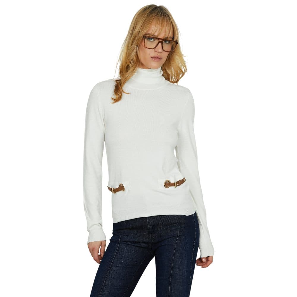 Relish maglia bianca collo alto ALINNIA RDA2502054024 - 4