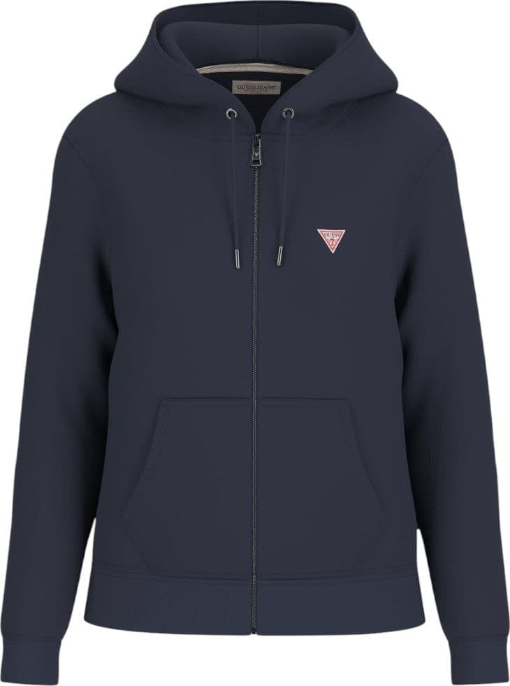 Guess felpa blu zip cappuccio mini logo W4YQ03KC811A71W - 4