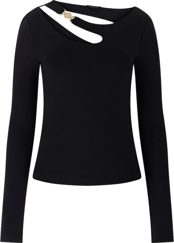 Guess maglia nera top cut out e fibbia ELEANOR W5BP18KC7M2JBLK in Canotte e top Prodotti di Classe - Nocera Superiore, commercioVirtuoso.it