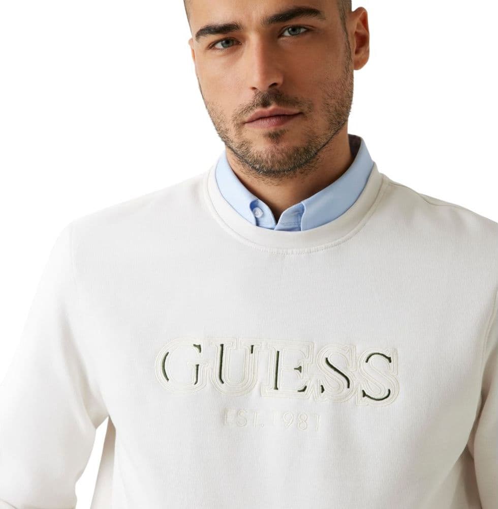 Guess felpa panna con logo M5BQ08 K9Z21 G018 in Felpe senza cappuccio Prodotti di Classe - Nocera Superiore, commercioVirtuoso.it