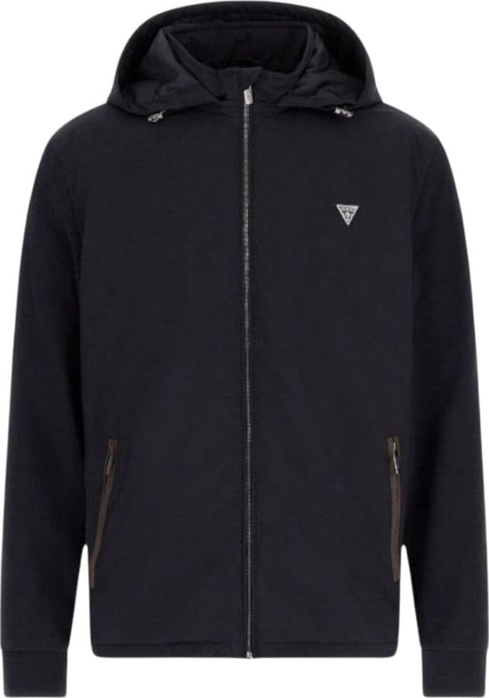 Guess giacca nera da uomo KNITTED WINDBREAKER M4YL27WEDJ0JBLK