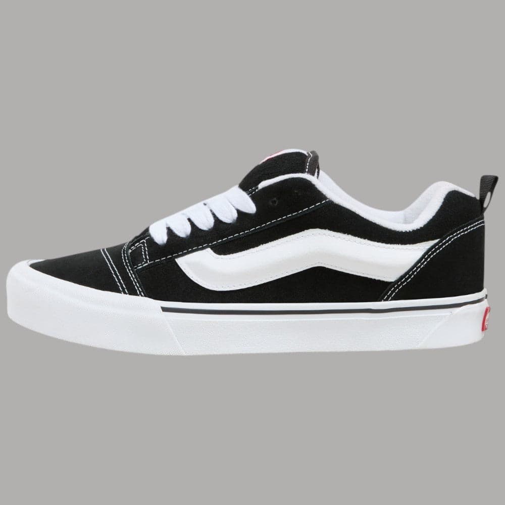 Vans Knu Skool Scarpe Pelle Scamosciata Suola Waffle Profili Bassi Nero - 8