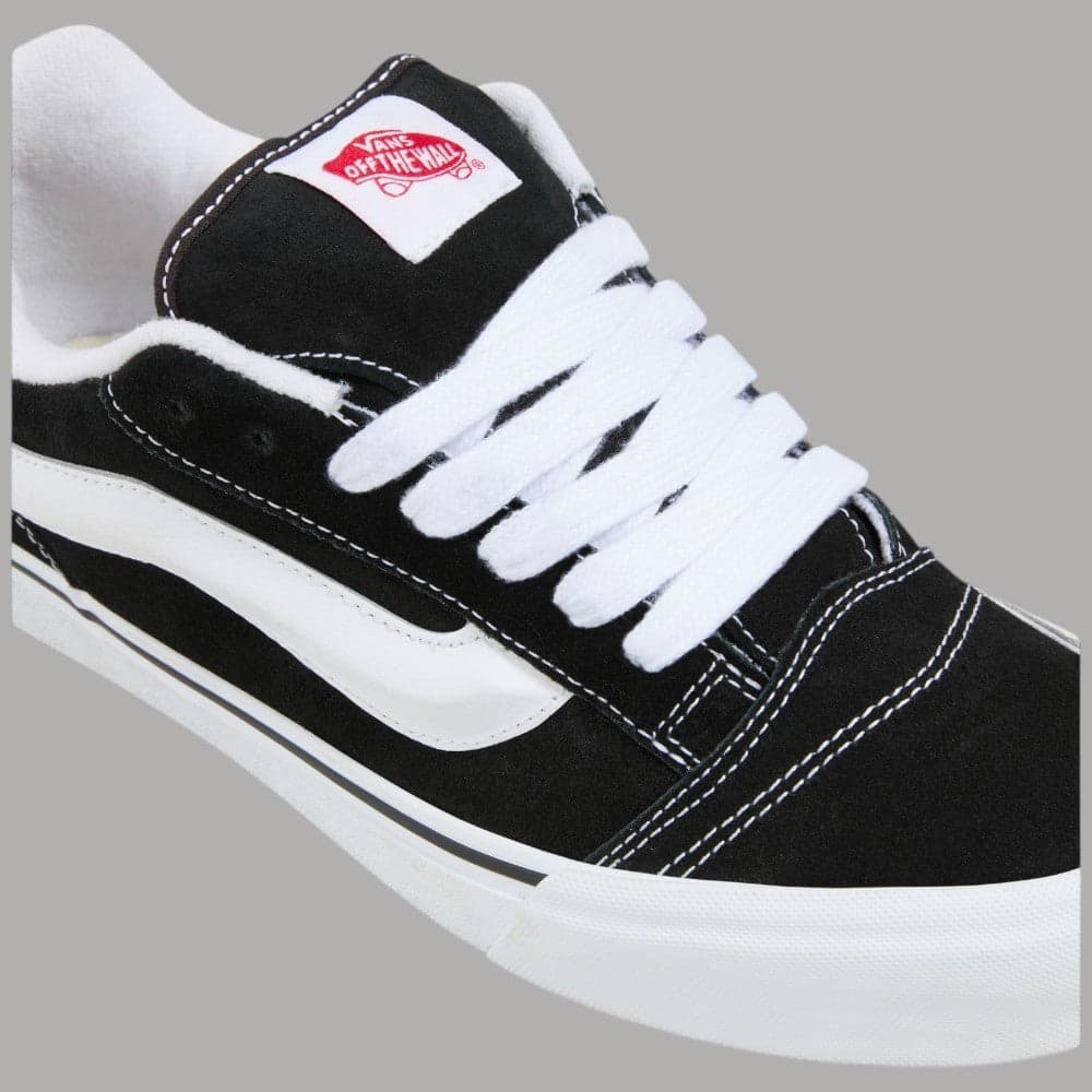 Vans Knu Skool Scarpe Pelle Scamosciata Suola Waffle Profili Bassi Nero - 3