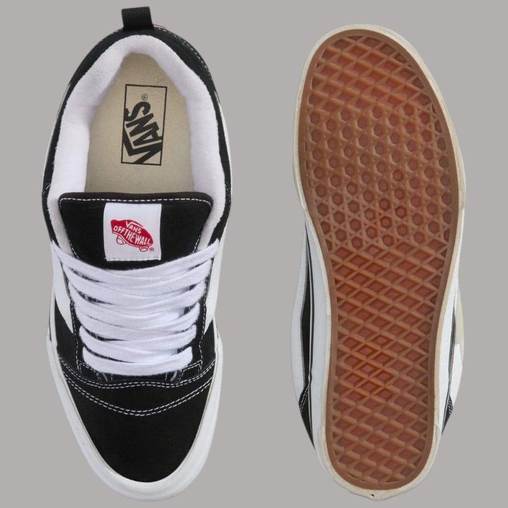 Vans Knu Skool Scarpe Pelle Scamosciata Suola Waffle Profili Bassi Nero - 5
