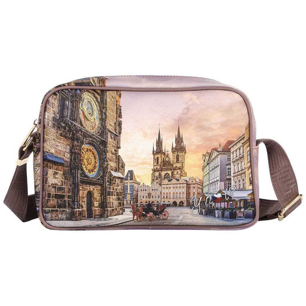 YNot camera bag media ASTRO CLOCK tracolla regolabile tasche multiple cipria - 4