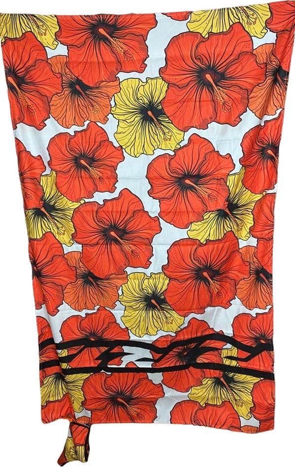 Telo Mare RRD Fantasia Towel Flowers Arancione - Stile Italiano Premium - 3