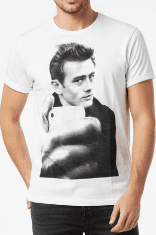 T-Shirt Uomo Let's Bubble Stampa James Dean Bianco - Streetwear Iconico Italiano