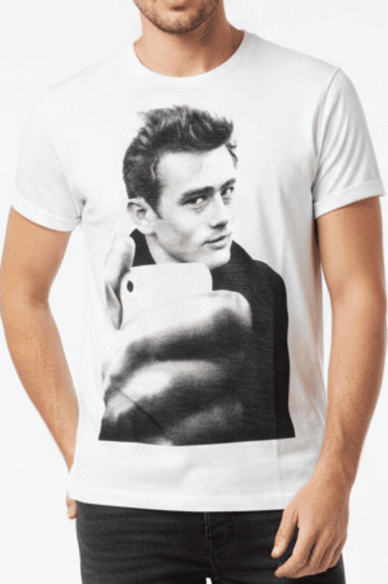 T-Shirt Uomo Let's Bubble Stampa James Dean Bianco - Streetwear Iconico Italiano