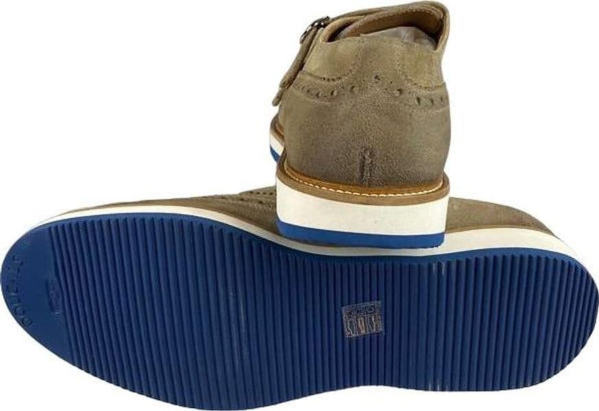 Scarpa uomo Doucal's - Doppia fibbia in pelle scamosciata con fiore in punta - Colore Beige - 4