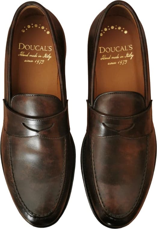 Scarpa uomo Doucal's - Mocassini in pelle Testa di moro Made in Italy - 5