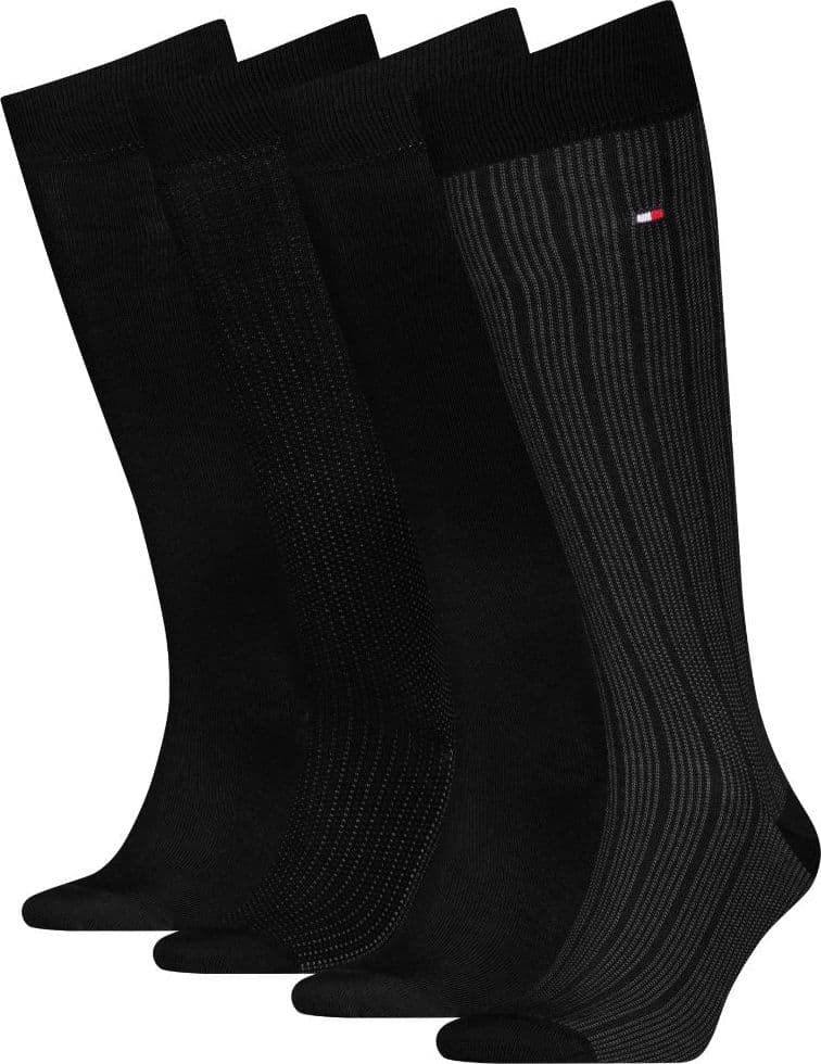 Tommy Hilfiger 4 paia di calzini neri al ginocchio 701235378002