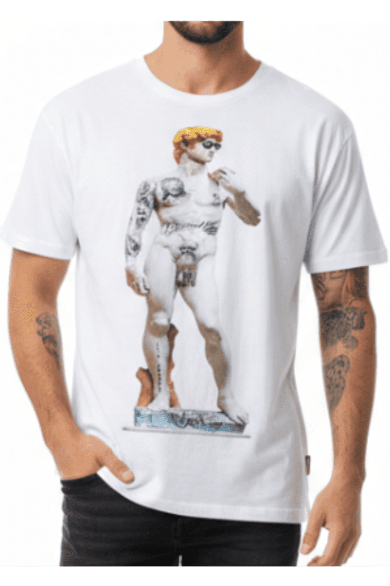 T-Shirt Uomo Let's Bubble Stampa David Bianco - Streetwear Artistico Italiano