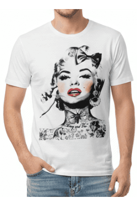 T-Shirt Uomo Let's Bubble Stampa Lipstick Bianco - Streetwear Italiano Premium