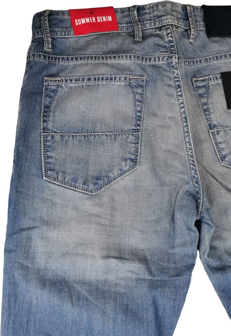 Jeans Uomo PT 05 - Summer Denim Swing Slavato - 5 Tasche Stretch Leggero Italiano - 5
