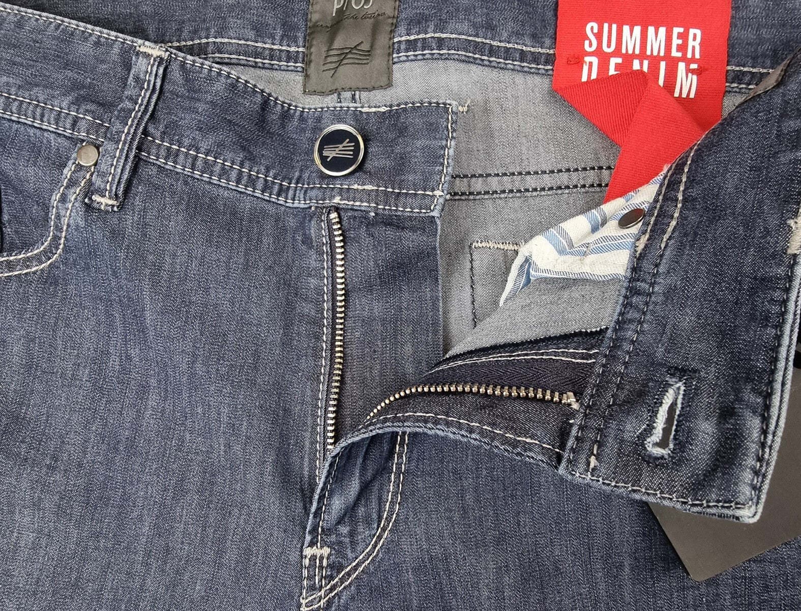 Jeans Uomo PT 05 Summer Denim - 5 Tasche Leggero Stretch Blu tonalità Grigio - 5