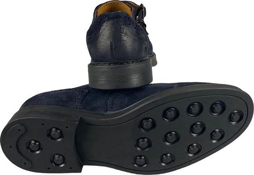Scarpa uomo Manifatture Etrusche - Doppia fibbia - Colore Navy - 4