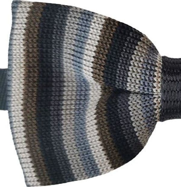 Papillon Uomo Gallo - Seta antracite/piombo Righe Multicolor - 2