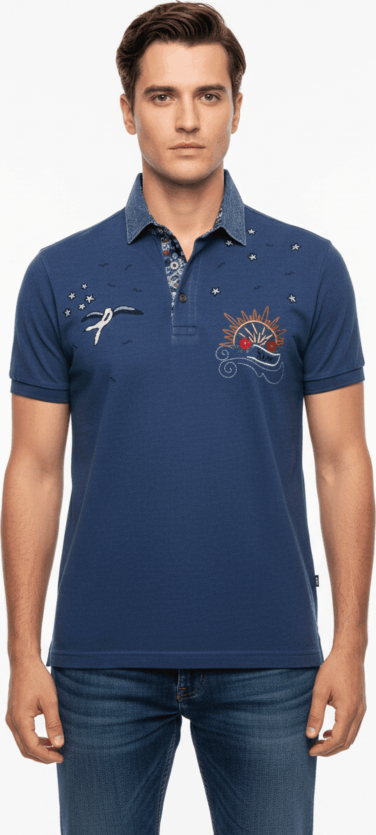 Polo Uomo BOB - Ricky Fantasia - Colore Denim