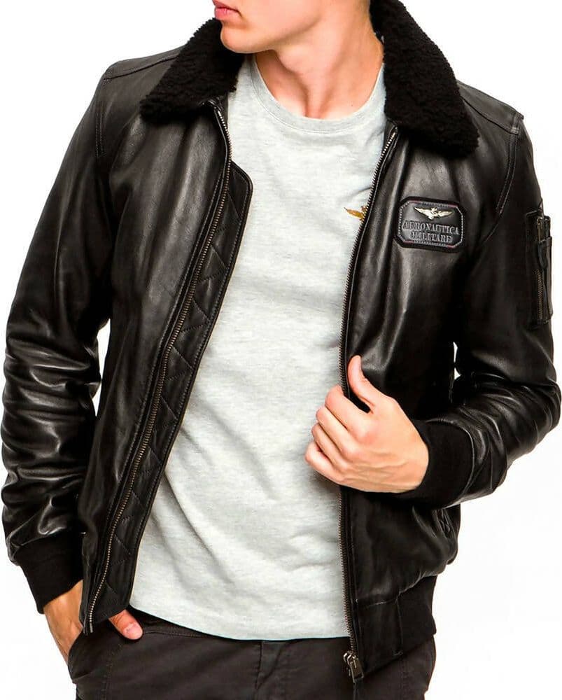 Giubbotto in pelle uomo Aeronautica Militare - pelle nero - 6