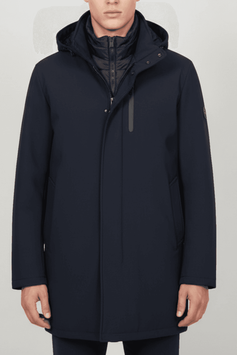 Giubbotto uomo 3/4 con cappuccio People of Shibuya - colore  blu PM888