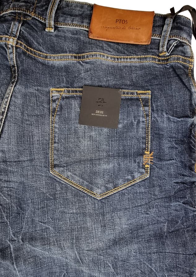 Jeans Uomo PT 05 - Denim Stretch Slavato 5 Tasche - 6
