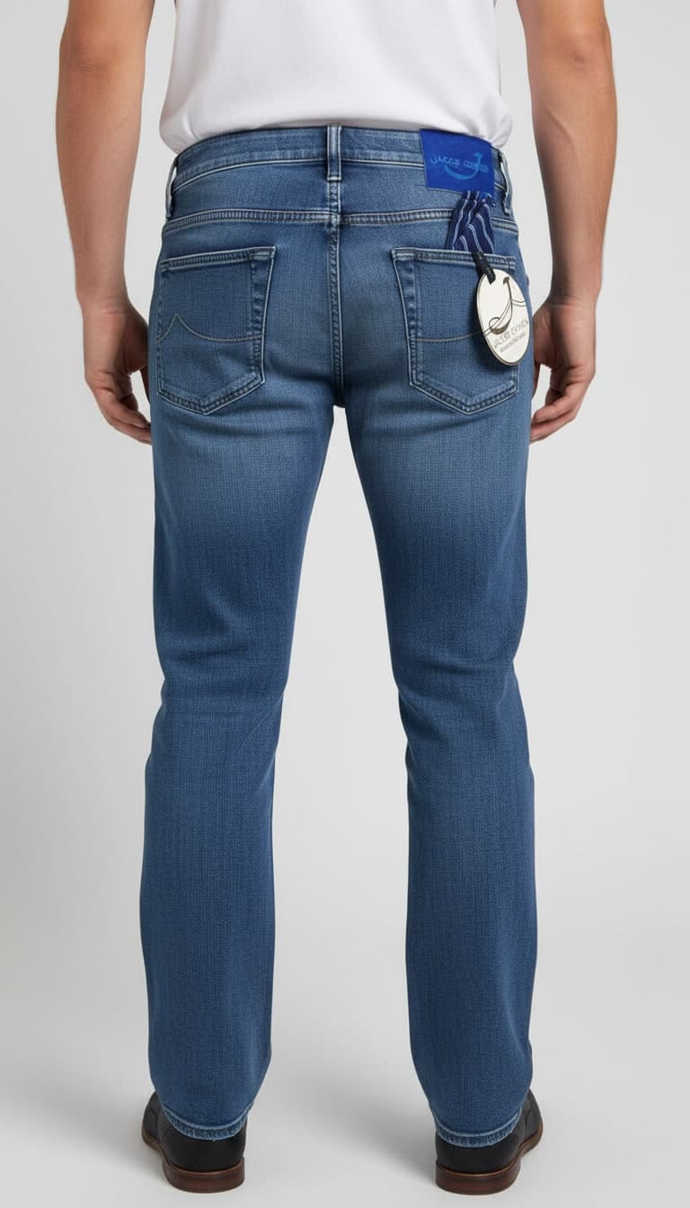 Jeans Uomo Jacob Cohen PW688 - 5 Tasche Denim Slavato Comfort in Jeans Couture - Sestu, commercioVirtuoso.it