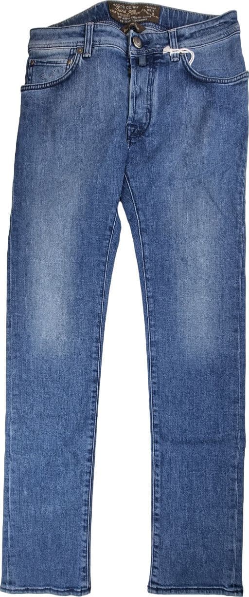 Jeans Uomo Jacob Cohen PW688 - 5 Tasche Denim Slavato Comfort in Jeans Couture - Sestu, commercioVirtuoso.it