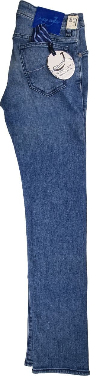Jeans Uomo Jacob Cohen PW688 - 5 Tasche Denim Slavato Comfort in Jeans Couture - Sestu, commercioVirtuoso.it
