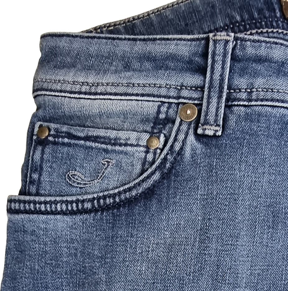 Jeans Uomo Jacob Cohen PW688 - 5 Tasche Denim Slavato Comfort in Jeans Couture - Sestu, commercioVirtuoso.it