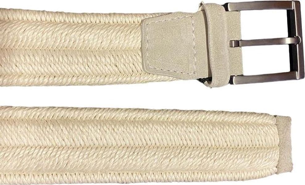 Cintura uomo Orciani - Elast e suede - Avorio - 2