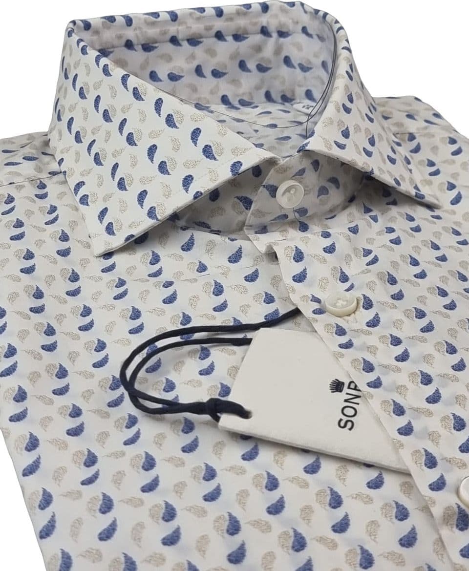 Camicia uomo Sonrisa - Fantasia - Collo francese - Bianco in Camicie casual Couture - Sestu, commercioVirtuoso.it