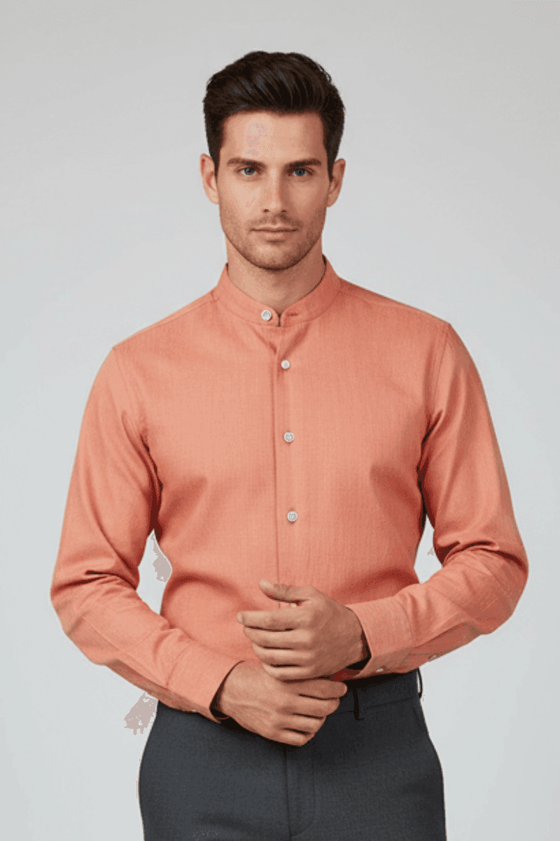 Camicia uomo Borriello - Coreana - Arancio