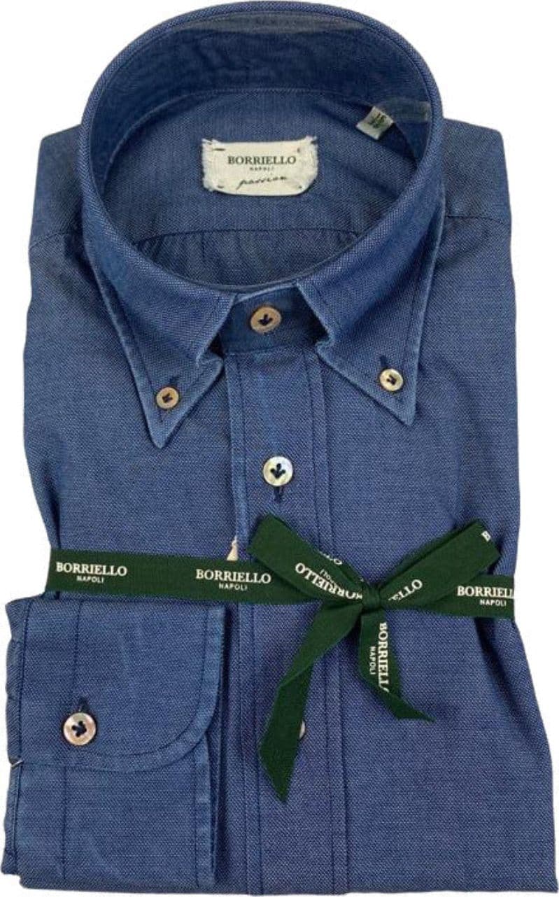 Camicia uomo Borriello -  Collo button down - denim in Camicie casual Couture - Sestu, commercioVirtuoso.it