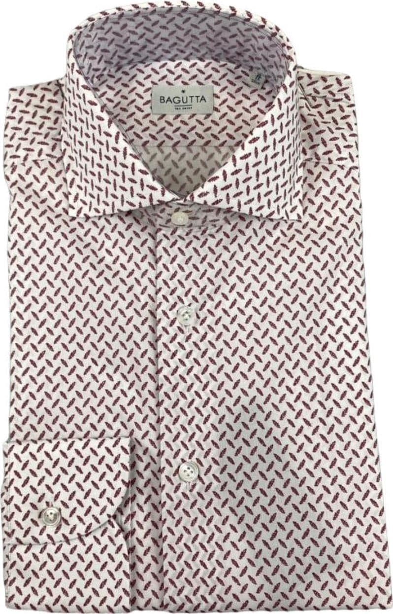 Camicia uomo Bagutta  -  Fantasia  - Colore bianco/rosso in Camicie casual Couture - Sestu, commercioVirtuoso.it