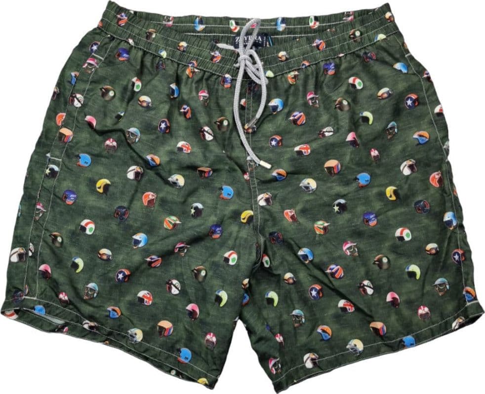 Boxer mare Uomo Zeybra Portofino 1962 - fantasia caschi - verde