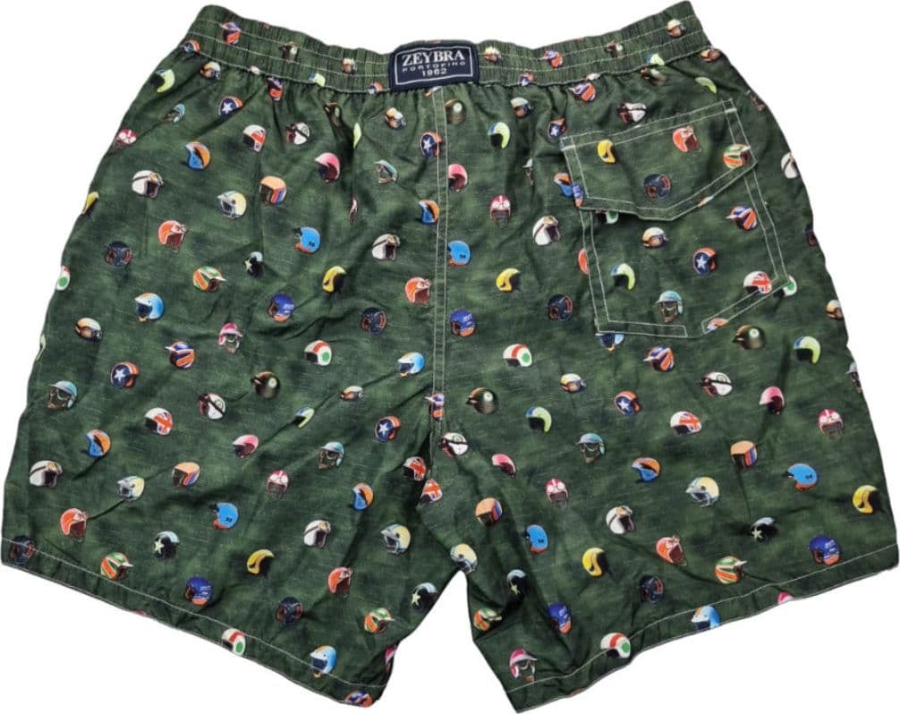Boxer mare Uomo Zeybra Portofino 1962 - fantasia caschi - verde in Pantaloncini e calzoncini Couture - Sestu, commercioVirtuoso.it