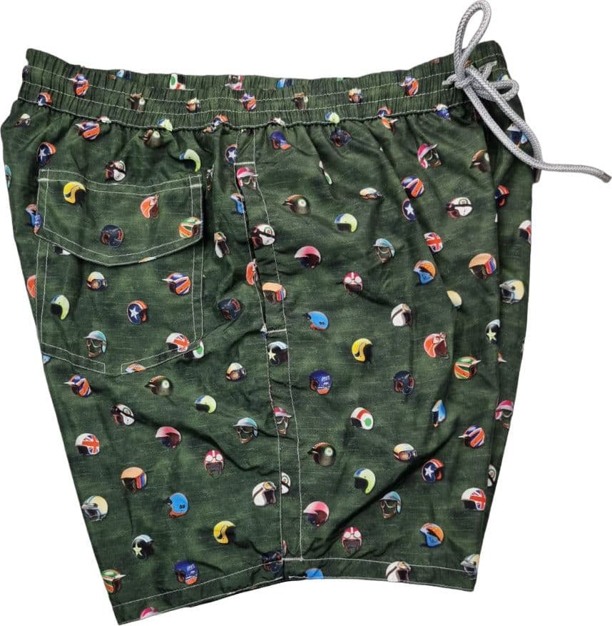 Boxer mare Uomo Zeybra Portofino 1962 - fantasia caschi - verde in Pantaloncini e calzoncini Couture - Sestu, commercioVirtuoso.it