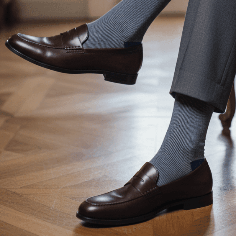 Calze lunghe uomo - Gallo - rigo - blu Royal/sabbia in Calze Couture - Sestu, commercioVirtuoso.it