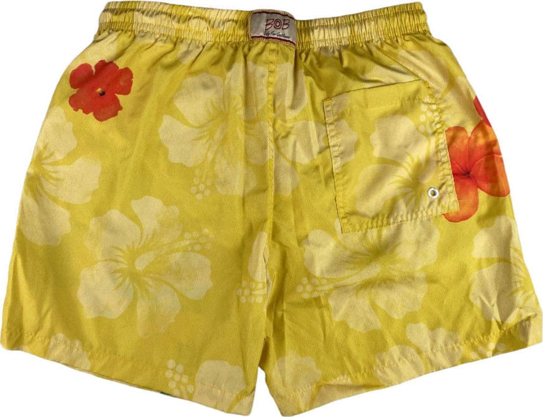 Boxer mare Uomo BoB Company - fantasia Hawaii - colore giallo in Pantaloncini e calzoncini Couture - Sestu, commercioVirtuoso.it