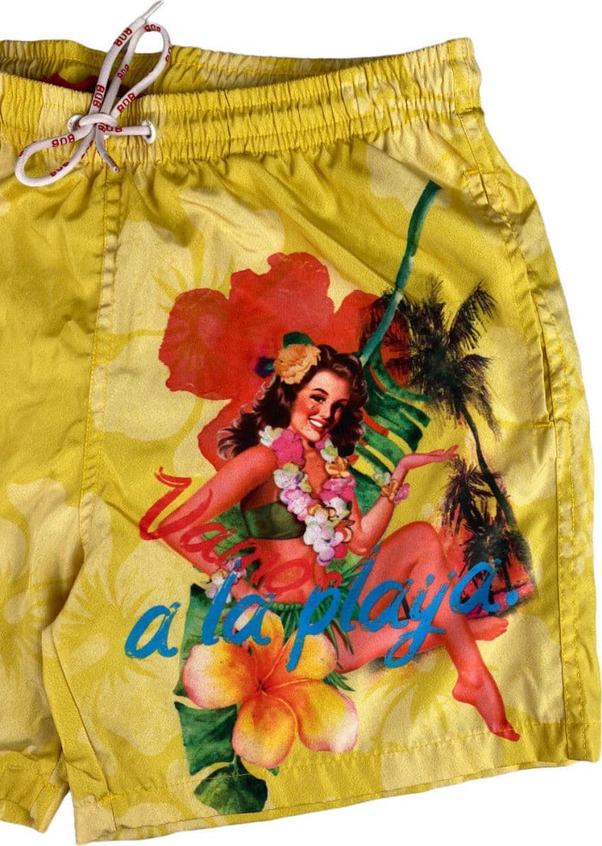 Boxer mare Uomo BoB Company - fantasia Hawaii - colore giallo - 3