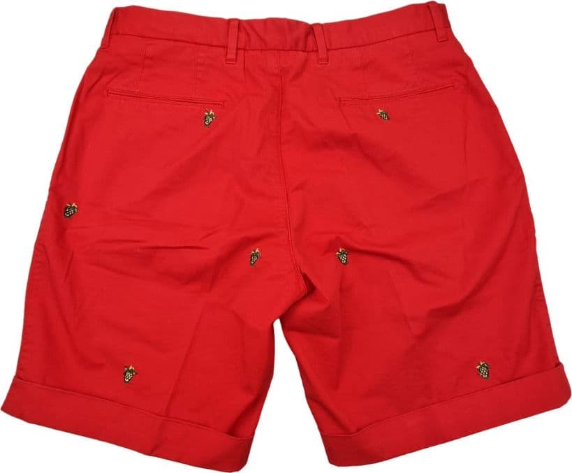 Bermuda uomo PT - tinta unita con ricami - Rosso - 4