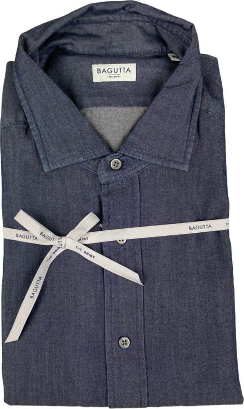 Camicia uomo Bagutta  - Tinta unita - Colore denim/grigio - slim in Camicie casual Couture - Sestu, commercioVirtuoso.it