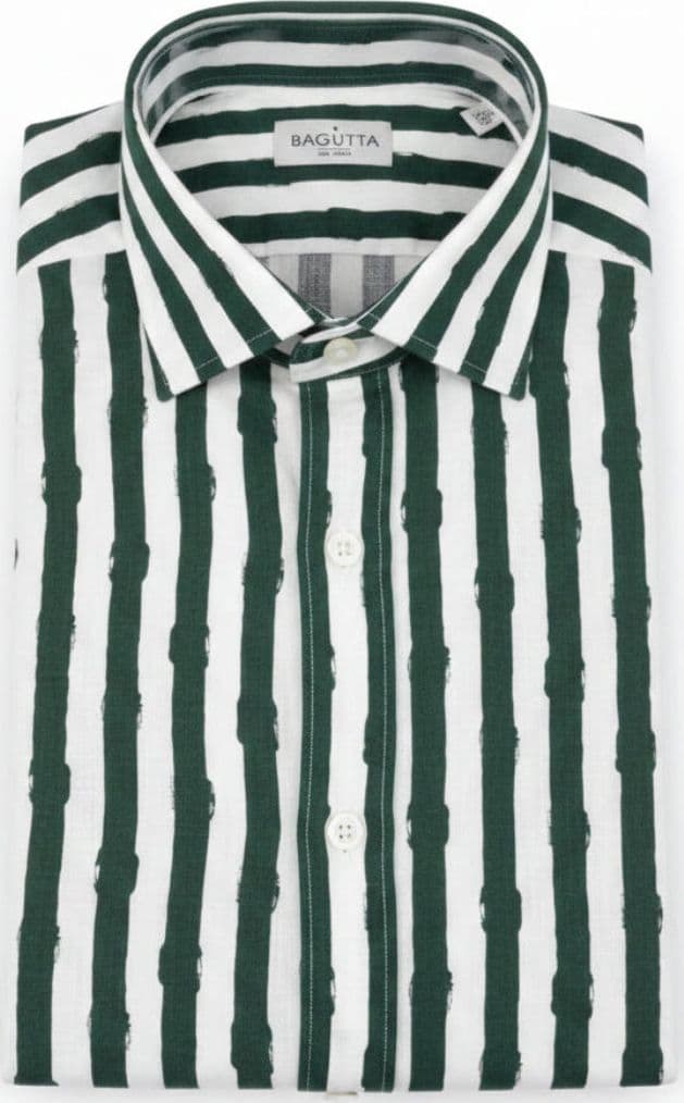 Camicia uomo Bagutta - Righe - Colore bianco/verde in Camicie casual Couture - Sestu, commercioVirtuoso.it