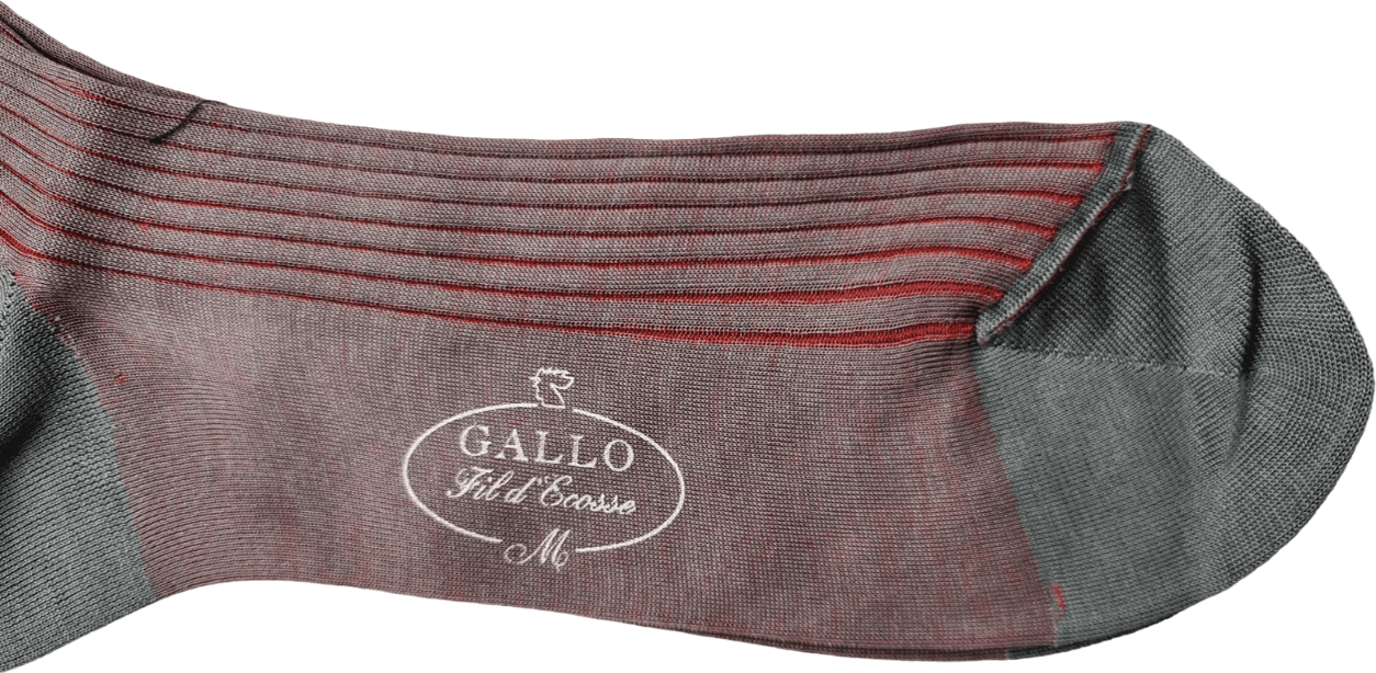 Calze lunghe uomo Gallo - Coste grigio/minio - 3