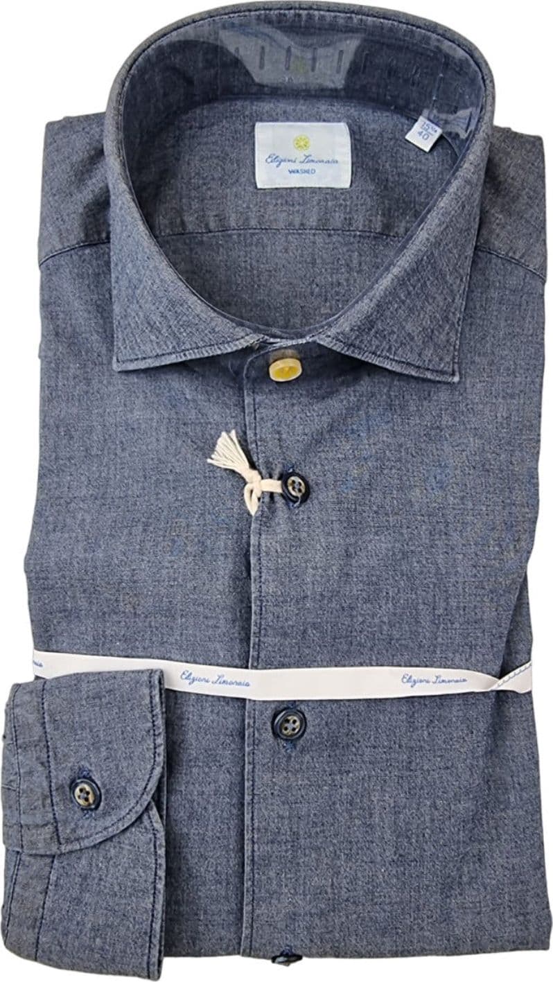Camicia uomo Edizioni Limonaia - Tinta unita - indaco in Camicie casual Couture - Sestu, commercioVirtuoso.it