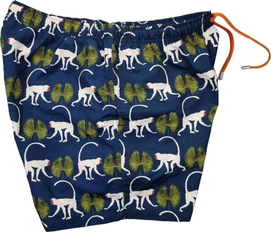 Boxer Mare Uomo Gallo Fantasia Primati Blu - Poliestere Made in Italy in Pantaloncini e calzoncini Couture - Sestu, commercioVirtuoso.it