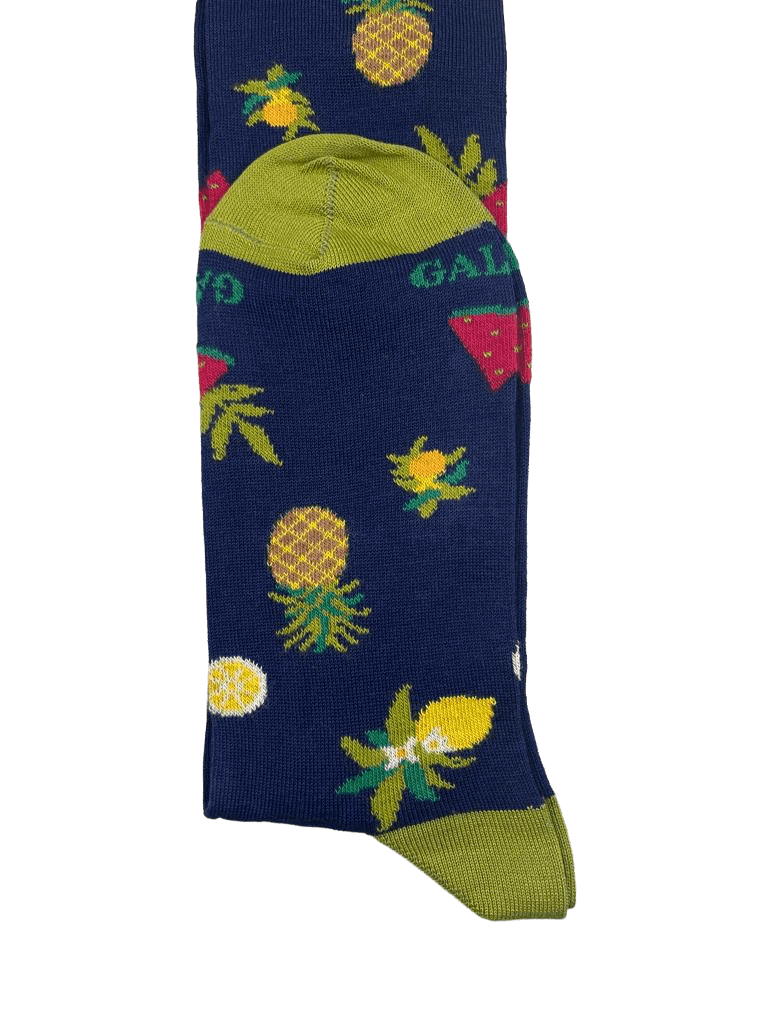 Calze Lunghe Uomo Gallo - Fantasia frutti - blu/verde - 4