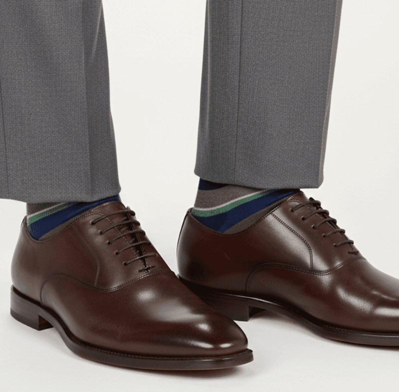 Calze Lunghe Uomo Gallo - Oltremare Strisce Multicolor - Cotone Superleggero in Calze Couture - Sestu, commercioVirtuoso.it