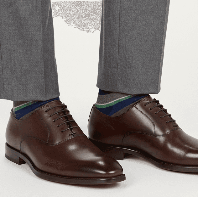 Calze Lunghe Uomo Gallo - Oltremare Strisce Multicolor - Cotone Superleggero in Calze Couture - Sestu, commercioVirtuoso.it