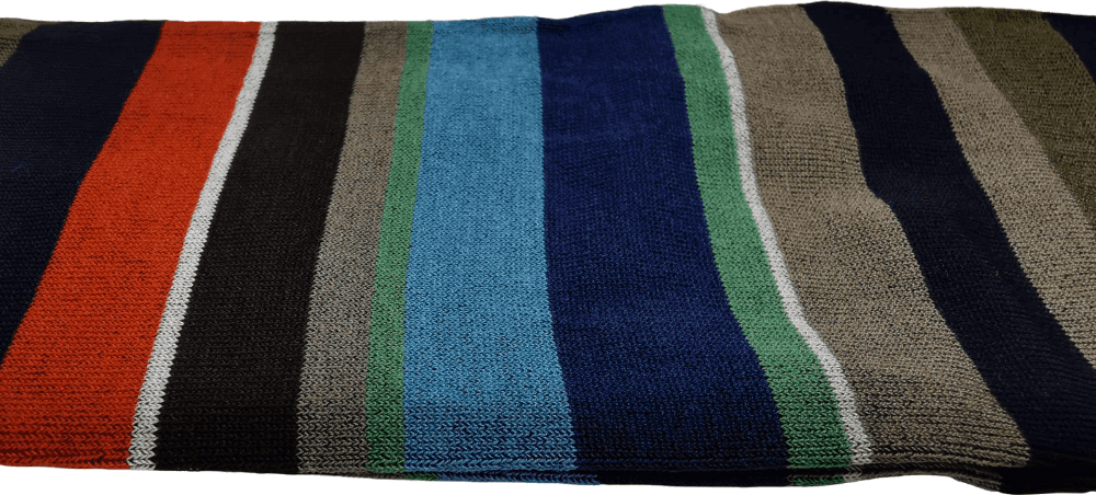 Calze Lunghe Uomo Gallo - Oltremare Strisce Multicolor - Cotone Superleggero - 3
